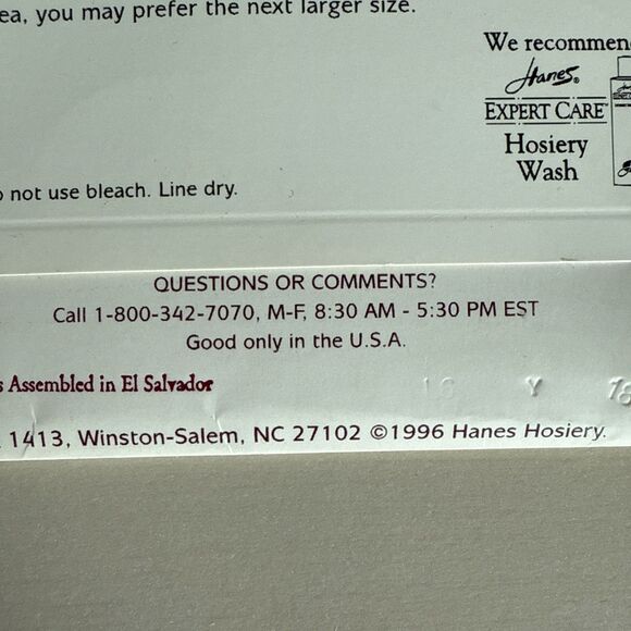 Vintage96 Hanes Silk Reflections Size CD Sheer Control Top Pantyhose Quicksilver - Picture 6 of 6